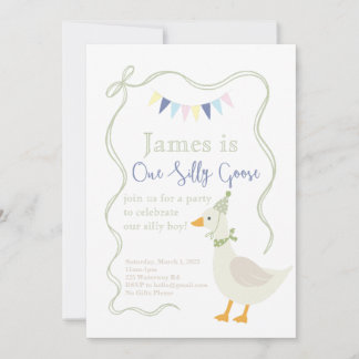 Invitación Fiesta de cumpleaños de un tímido ganso