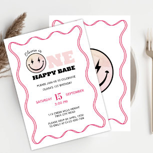 Invitación Fiesta de cumpleaños de una niña feliz de Babe ret
