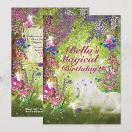Invitación Fiesta de cumpleaños de Unicorn Fairy Woodland