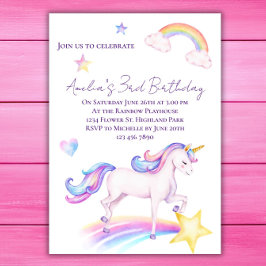 Invitación Fiesta de cumpleaños de Unicornio