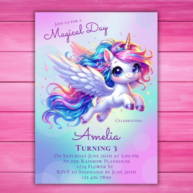 Invitación Fiesta de cumpleaños de Unicornio (Subido por el creador)