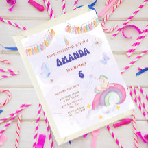 Fiesta de Cumpleaños de Unicornio, Arcoíris y Nube
