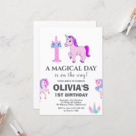 Invitación Fiesta de cumpleaños de Unicornio editable