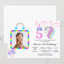 Invitación Fiesta de cumpleaños de Unicornio editable