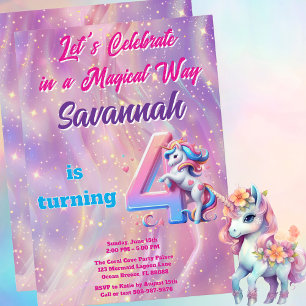 Invitación Fiesta de cumpleaños de Unicornio irlandés