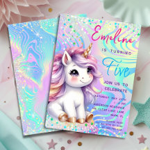 Fiesta de Cumpleaños de Unicornio Mágico Brillante