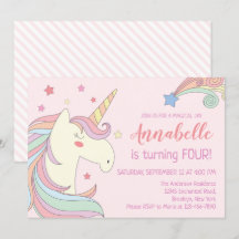 Fiesta de cumpleaños de Unicornio sobre las estrel