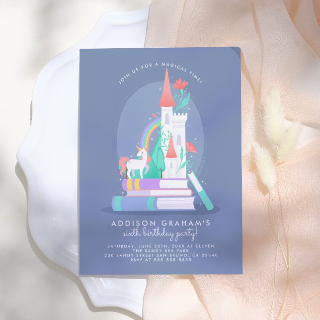 Invitación Fiesta de cumpleaños de Unicornio y Castle Fairyta (Subido por el creador)