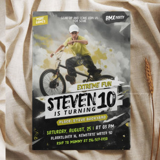 Invitación Fiesta de Cumpleaños de Urban Sketch BMX - Diversi
