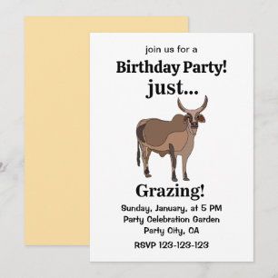 Invitación Fiesta de Cumpleaños de Vaca Animal Cebú