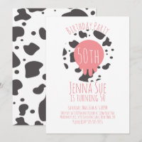 Fiesta de Cumpleaños de Vaca Estampado de Animal A