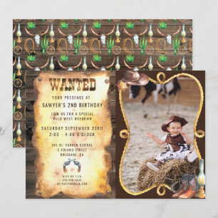Invitación Fiesta de cumpleaños de vaquero de rodeo occidenta