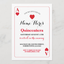 Invitación Fiesta de cumpleaños de Vegas del as del naipe de