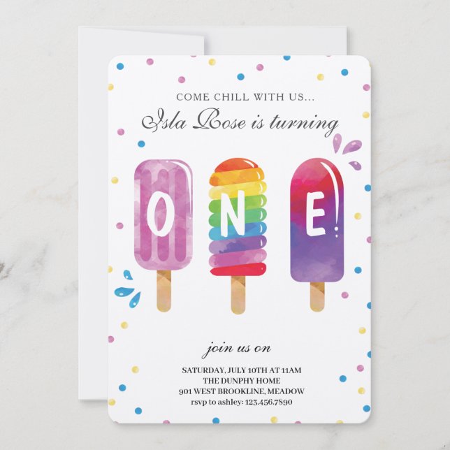 Invitación Fiesta de cumpleaños de verano (Anverso)