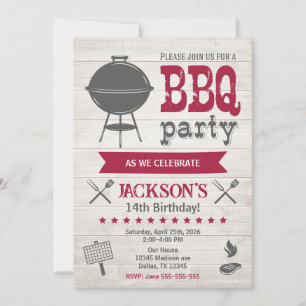 Invitación Fiesta de Cumpleaños de Verano al Aire Libre BBQ R