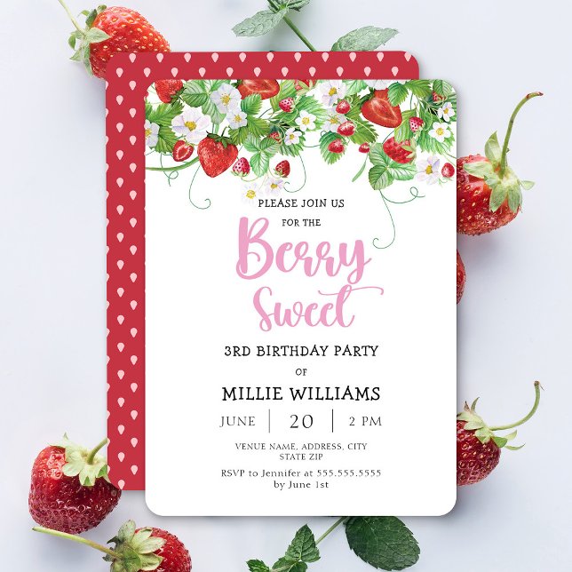 Invitación Fiesta de cumpleaños de verano Berry (Subido por el creador)