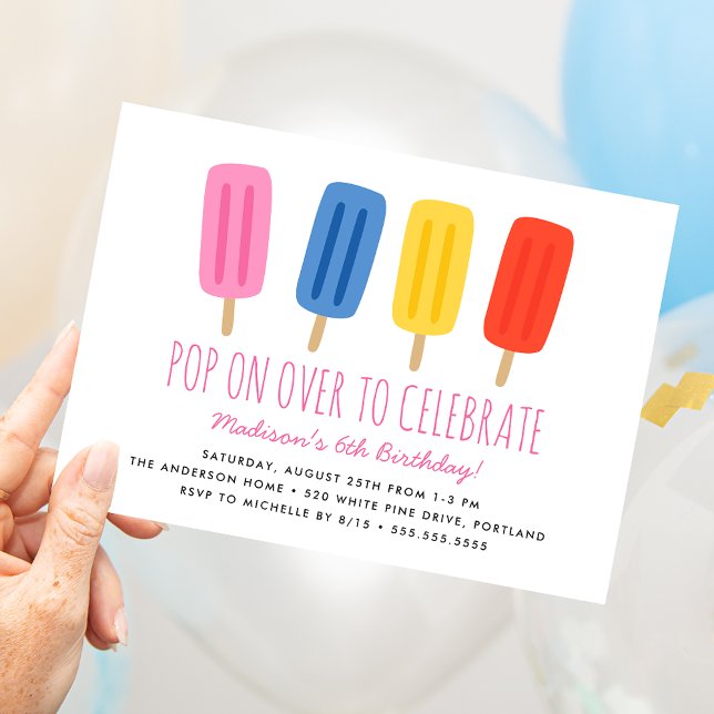 Invitación Fiesta de cumpleaños de verano con piruletas para  (Subido por el creador)