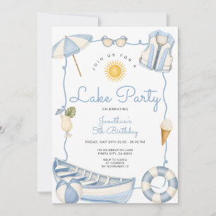 Invitación Fiesta de cumpleaños de verano con tema de niño y