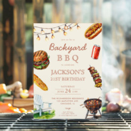 Invitación Fiesta de cumpleaños de verano de Backyard Barbecu