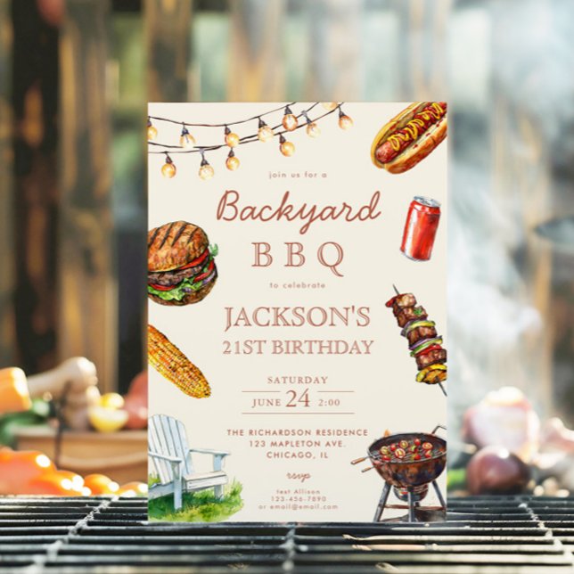 Invitación Fiesta de cumpleaños de verano de Backyard Barbecu (Subido por el creador)
