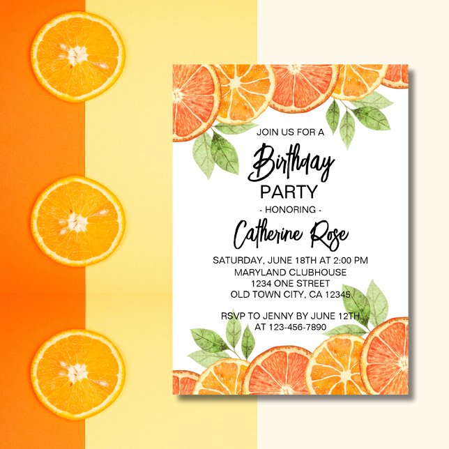 Invitación Fiesta de cumpleaños de verano de Citrus Slice, Na (Subido por el creador)