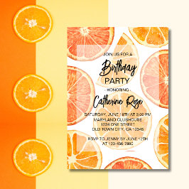 Invitación Fiesta de cumpleaños de verano de Citrus Slice nar