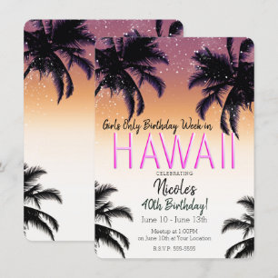 Invitación Fiesta de cumpleaños de verano de la isla hawaiana