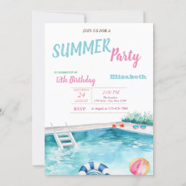 Invitación Fiesta de cumpleaños de verano de las flores de lu