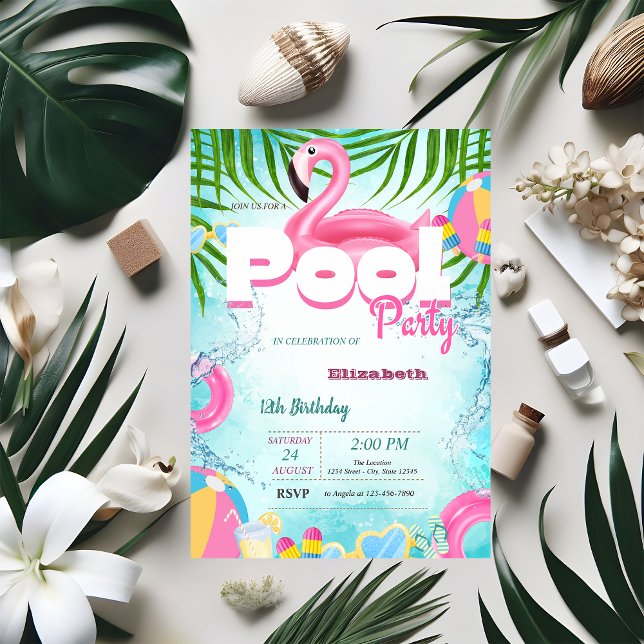 Invitación Fiesta de cumpleaños de verano de Pool Toys (Subido por el creador)