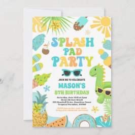 Invitación Fiesta de cumpleaños de verano de Splash Pad Tropi