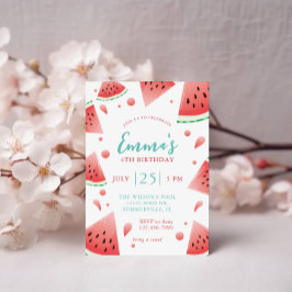 Invitación Fiesta de cumpleaños de verano de Watermelon Splas