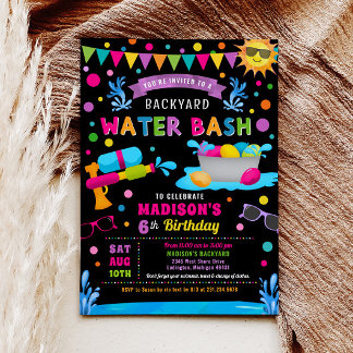 Invitación Fiesta de cumpleaños de verano del Chica Water Bas