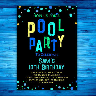 Invitación Fiesta de cumpleaños de verano del Fiesta de la pi