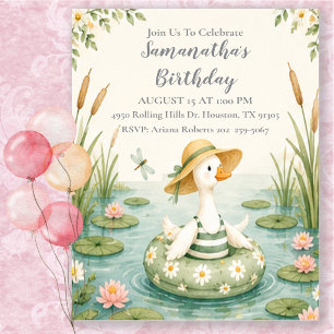 Invitación Fiesta de Cumpleaños de Verano del Ganso Tonto del