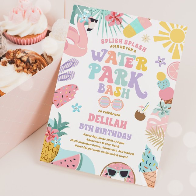 Invitación Fiesta de cumpleaños de verano del Parque Acuático (Subido por el creador)