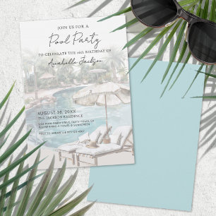 Invitación Fiesta de Cumpleaños de Verano en la Piscina