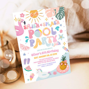 Invitación Fiesta de Cumpleaños de Verano en la Piscina Splis