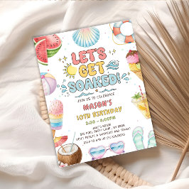 Invitación Fiesta de Cumpleaños de Verano en la Piscina: Vamo