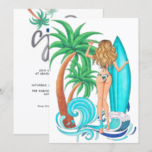 Invitación Fiesta de cumpleaños de verano en la playa con sur