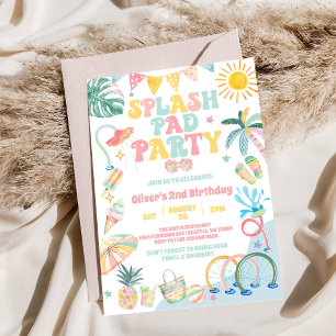 Invitación Fiesta de Cumpleaños de Verano en Tropical Splash 