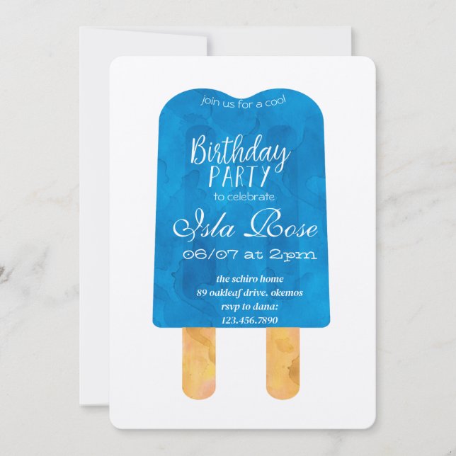 Invitación Fiesta de cumpleaños de verano Hello (Anverso)