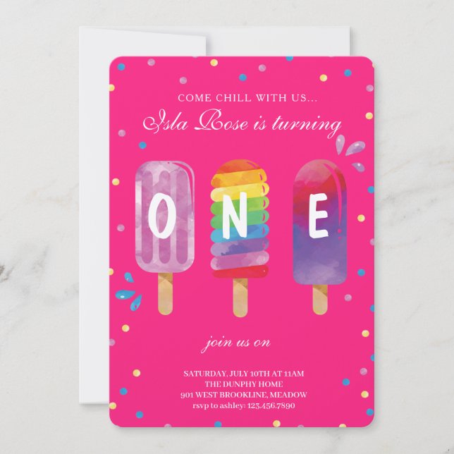 Invitación Fiesta de cumpleaños de verano Hello (Anverso)