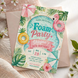 Invitación Fiesta de cumpleaños de verano junto a la piscina