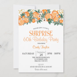 Invitación Fiesta de cumpleaños de verano, Naranja Citrus 60 