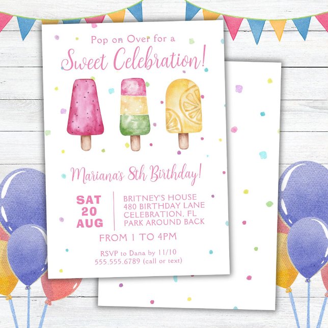 Invitación Fiesta de cumpleaños de verano para niñas con pale (Subido por el creador)
