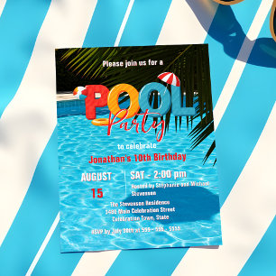 Invitación Fiesta de Cumpleaños de Verano para Niños en Pisci