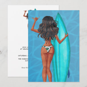 Invitación Fiesta de cumpleaños de verano rústico en la playa