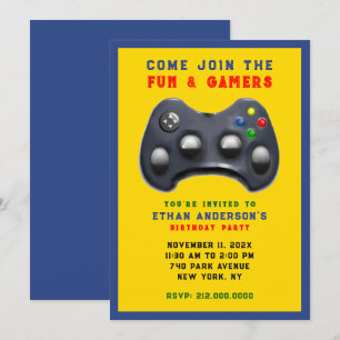 Invitación Fiesta de cumpleaños de videojuegos