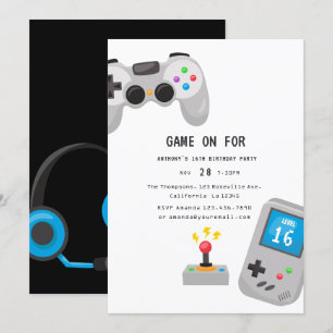 Invitación Fiesta de cumpleaños de videojuegos