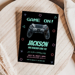 Invitación Fiesta de Cumpleaños de Videojuegos y Juegos